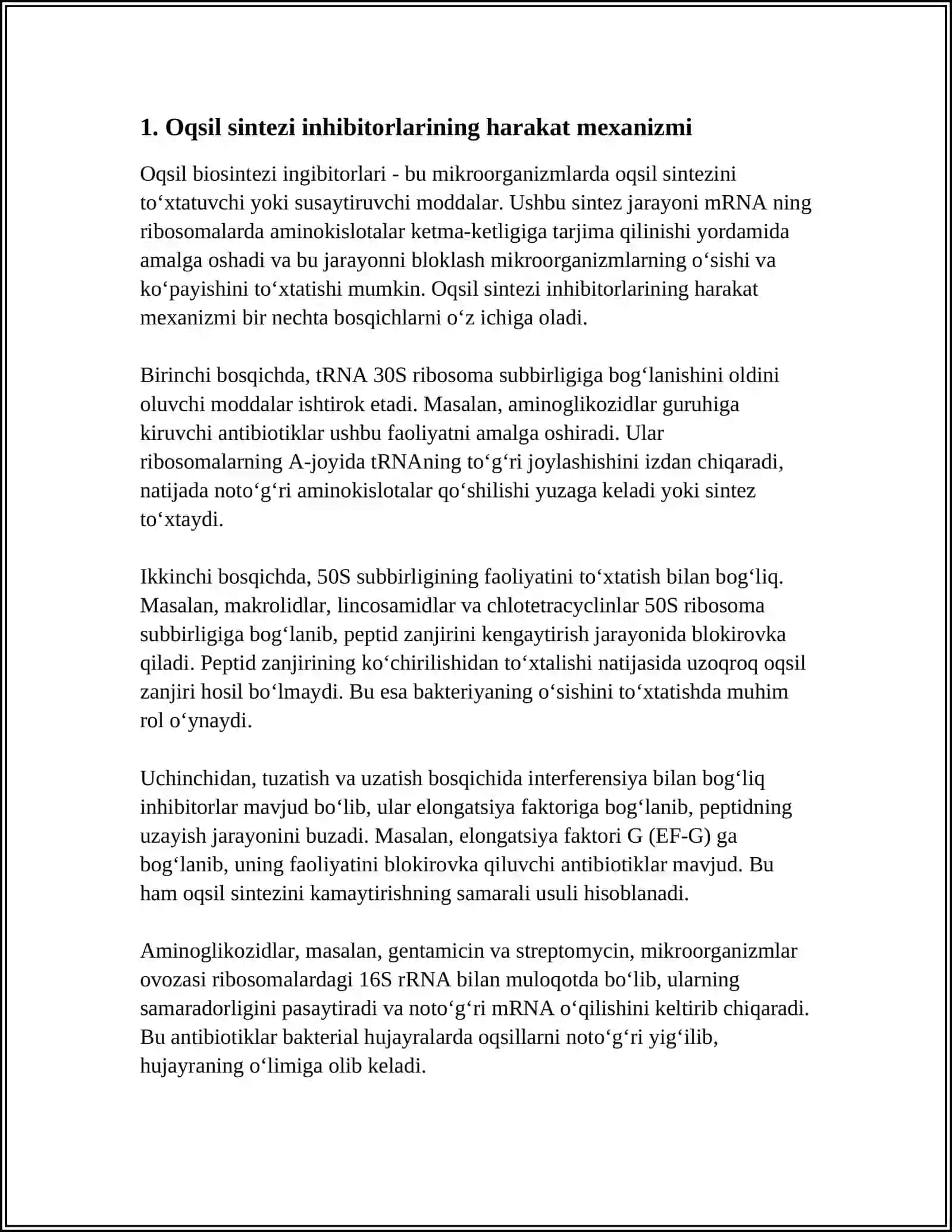 Oqsil biosintezi ingibitorlari 3