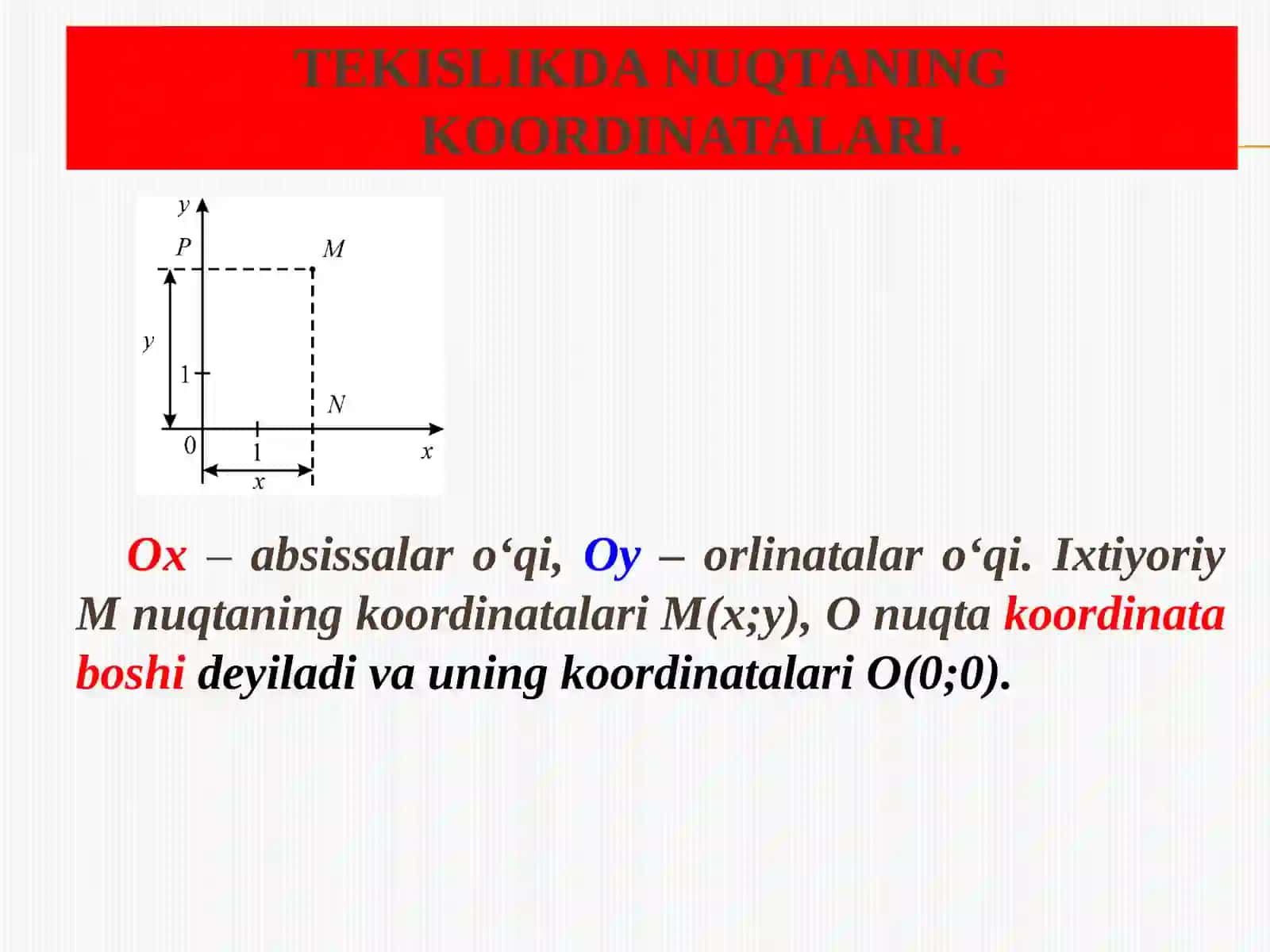 Tekislikda koordinatalar sistemasi 3