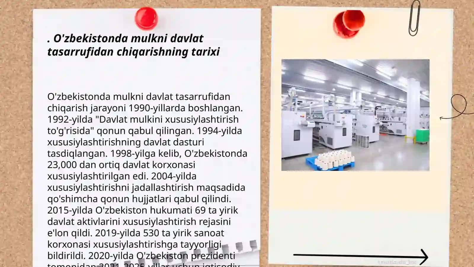 O'zbekistonda mulkni davlat tasarrufidan chiqarish va xususiylashtirish maqsadi yoʼllari va usullarini 3