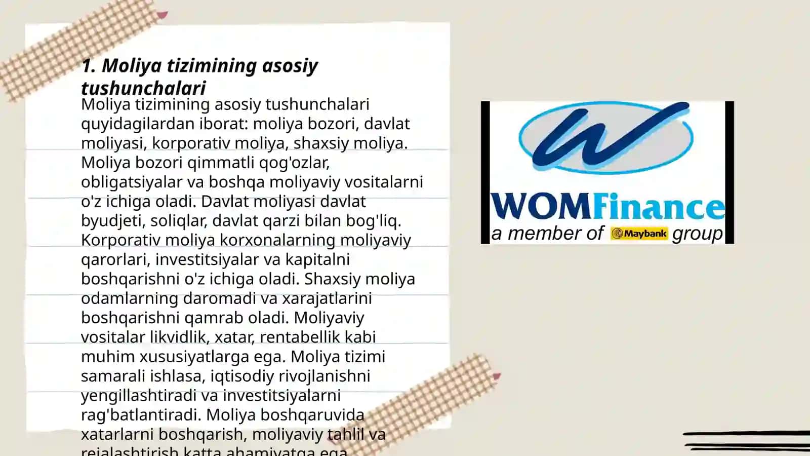 Moliya tizimi va moliyaviy siyosat 3