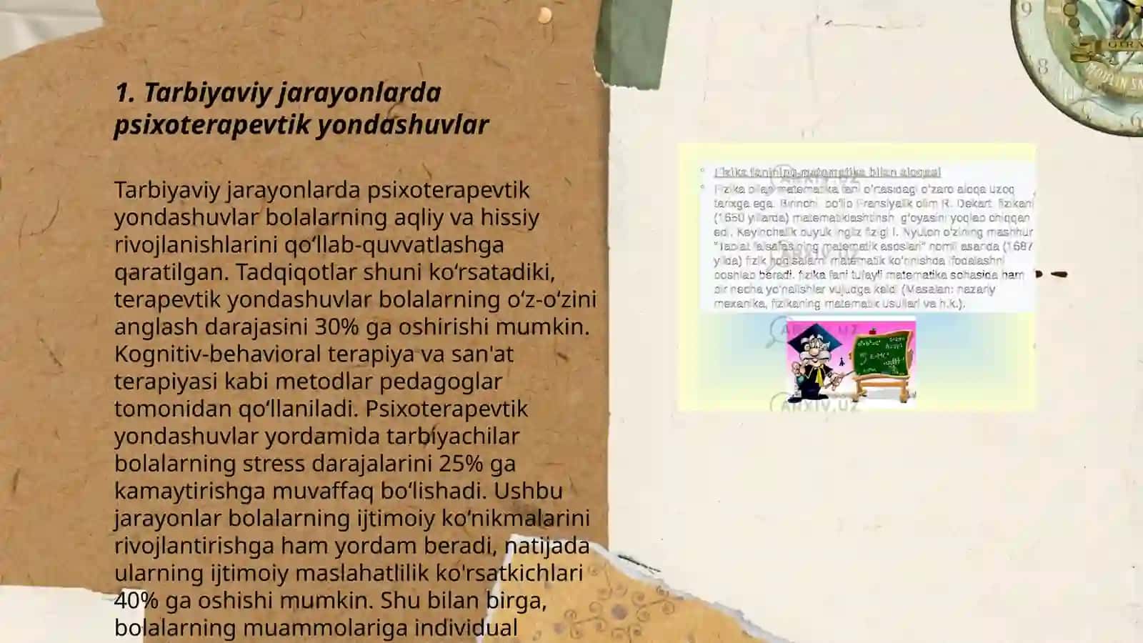 Tarbiya fanini o'qitishga psixoterapevtik, ijodiy tadqiqiy faoliyat 3