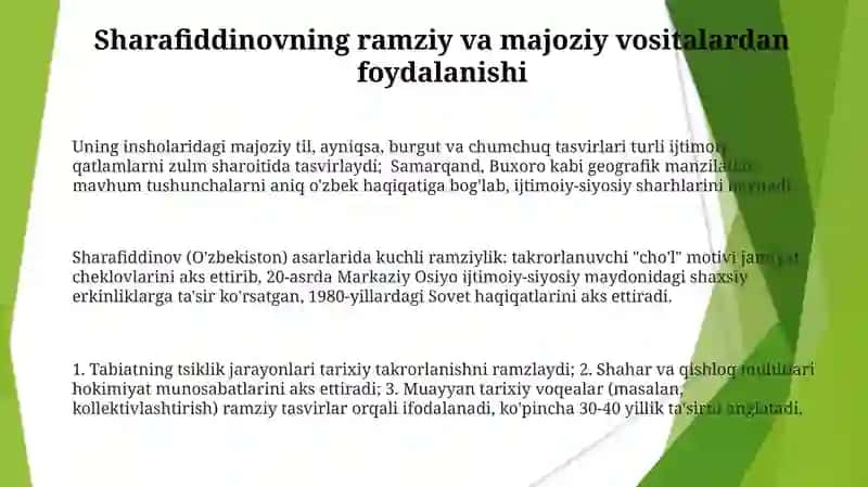 Ozod sharafiddinov saylanma nomli maqolalari 3