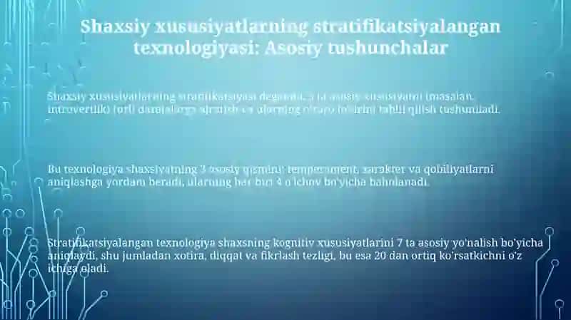 Tabaqalashtirilgan texnologiyalarning individual oʻziga xosliklari 3