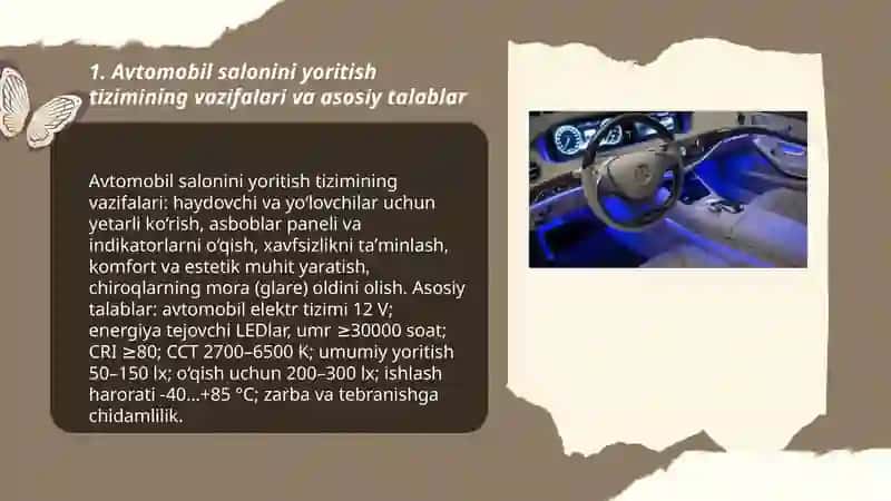 Avtomobil salonini yoritish tizimi 3