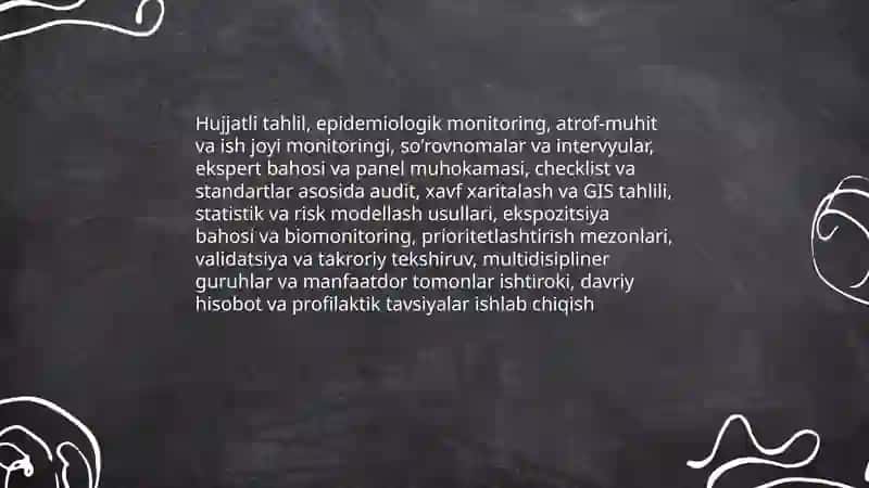 Xavfli omillarni aniqlash uchun metodologik yondashuvlar 3