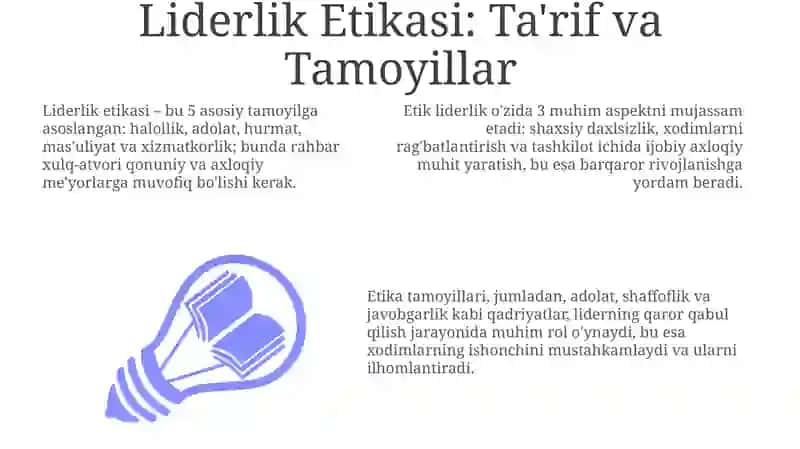 Liderlik Etikasi: Asosiy Tamoyillar va Namuna 3