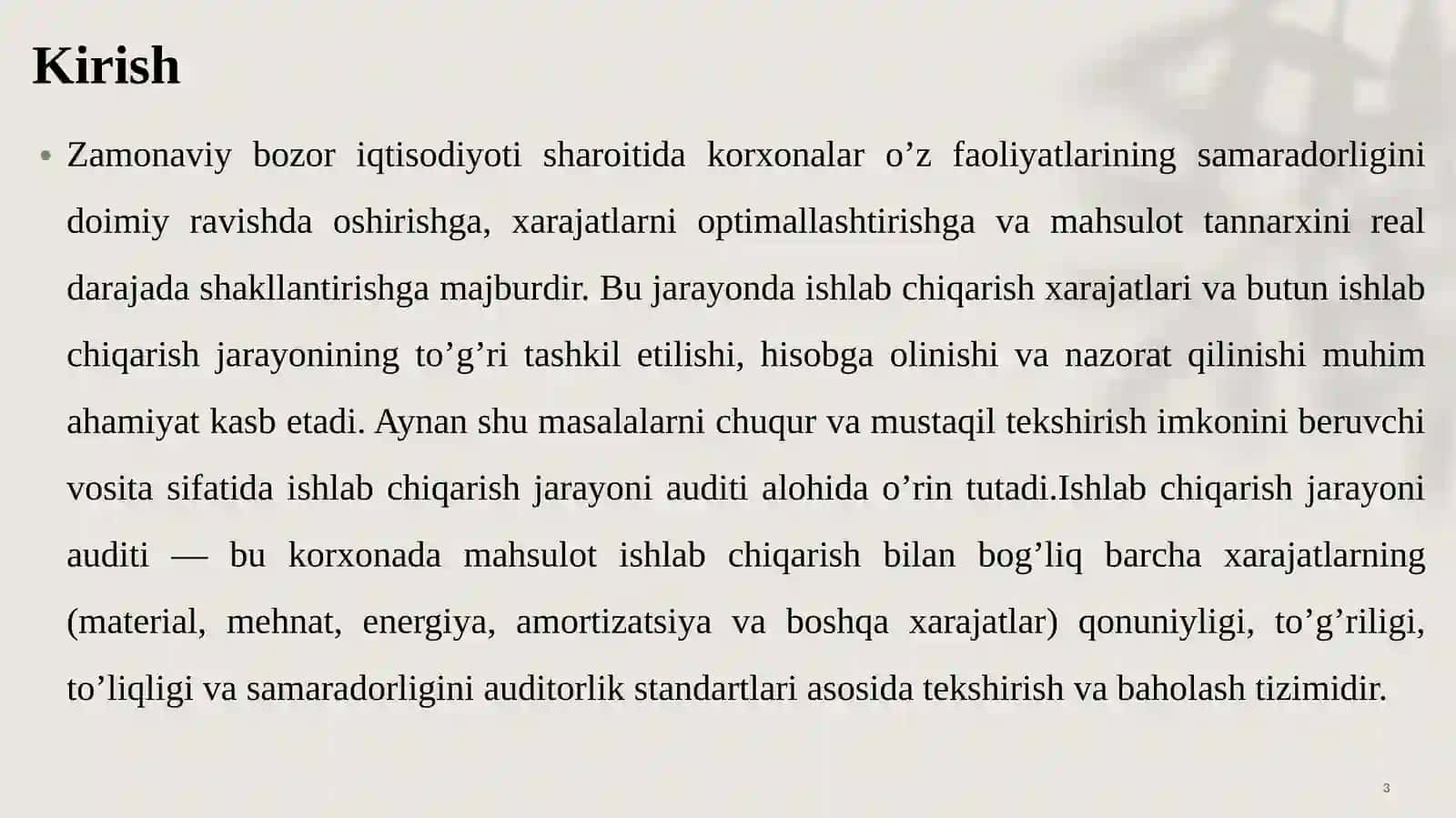 Ishlabchiqarish jarayonini auditi 3