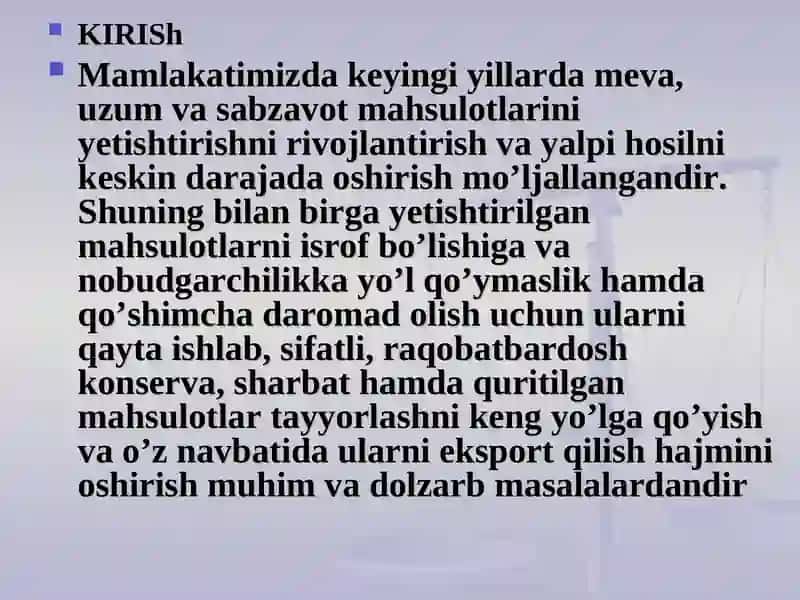 MAXSULOTLARNI UY SHAROITIDA KONSERVALASH 3
