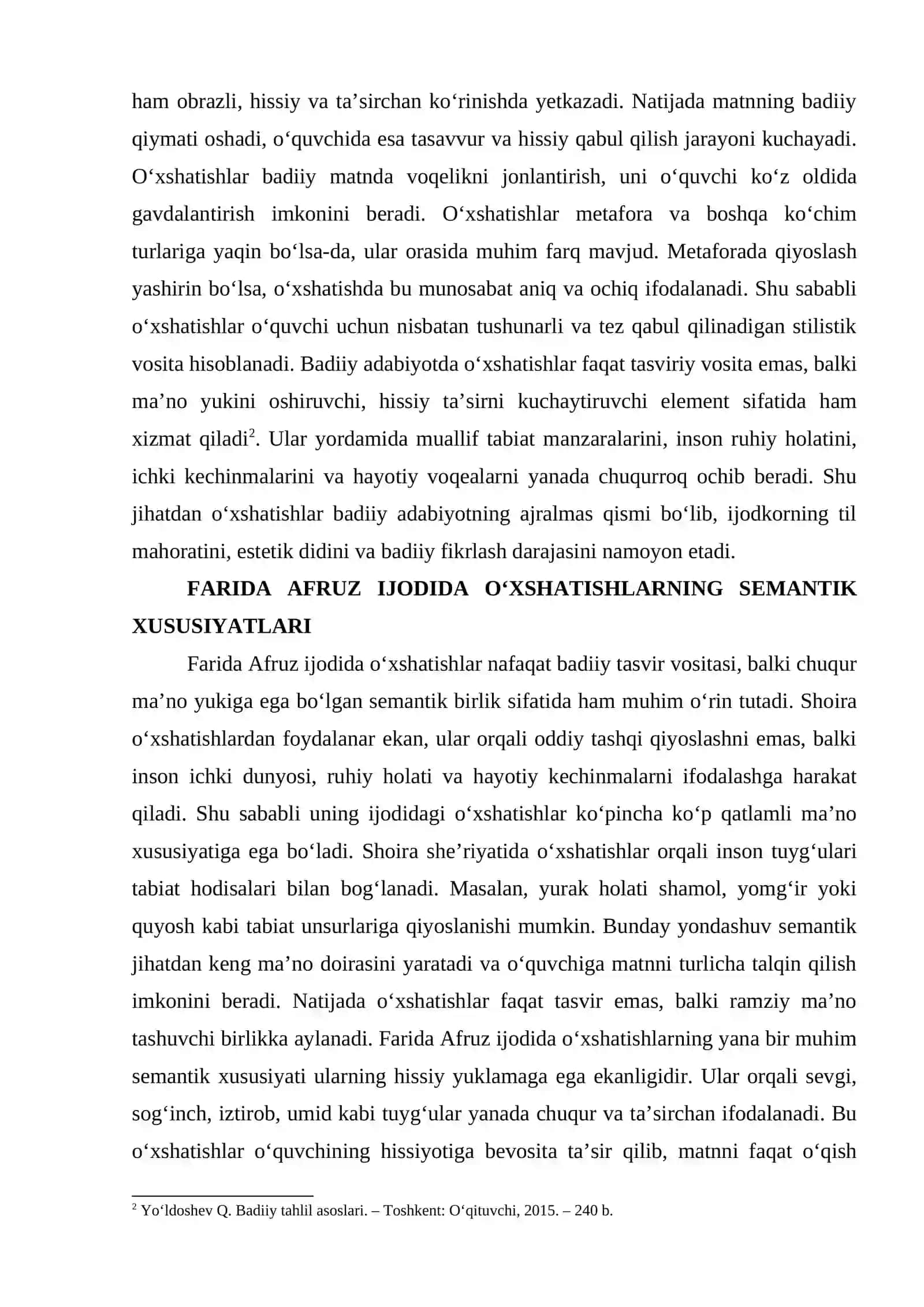 FARIDA AFRUZ IJODIDA O‘XSHATISHLARNING SEMANTIK-STILISTIK XUSUSIYATLARI 3
