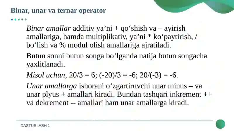 ALGORITMLASH VA DASTURLASHNING ASOSIY TUSHUNCHALARI 3
