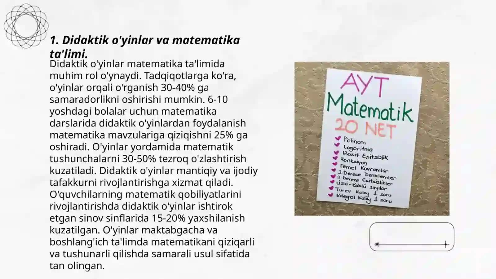 Didaktik o'yinlar va matematika ta'limi 3