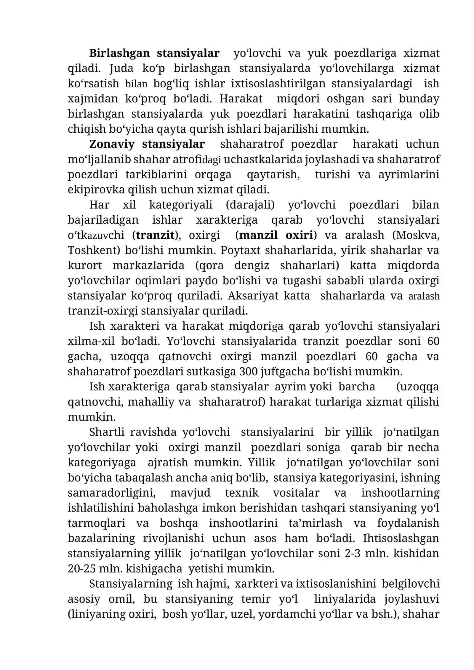 Yo‘lovchi stansiyalarining vazifasi va ishlash texnologiyasi 3