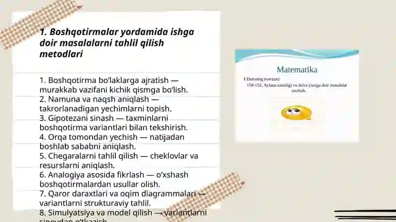 Bajarilgan ishga doir masalalarni yeshishda boshqotirmalardan foydalanish 3