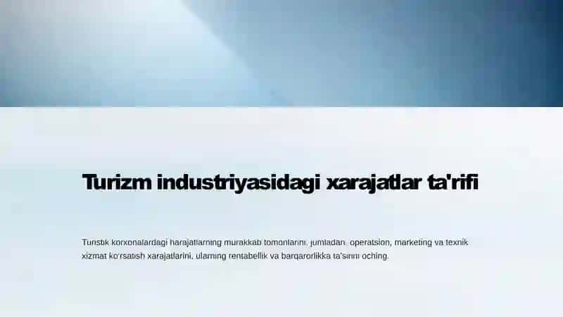 Turistik korxonalarning xarajatlari va aylanma kapitali 3