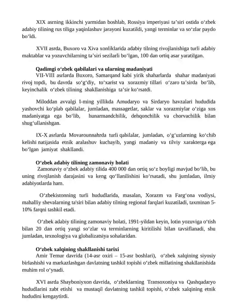 Oʻzbek xalqining shakllanishi va nomlanish tarixi 3