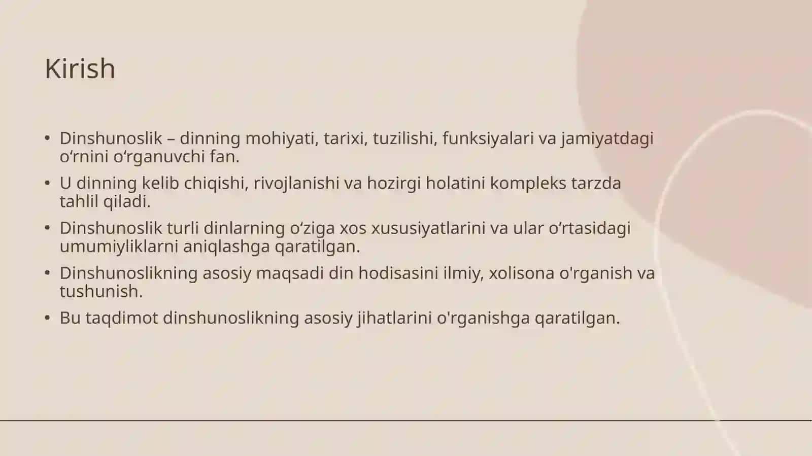 Dinshunoslik fan sifatida shakllanishi predmeti funksiyasi va kategoryalari 3