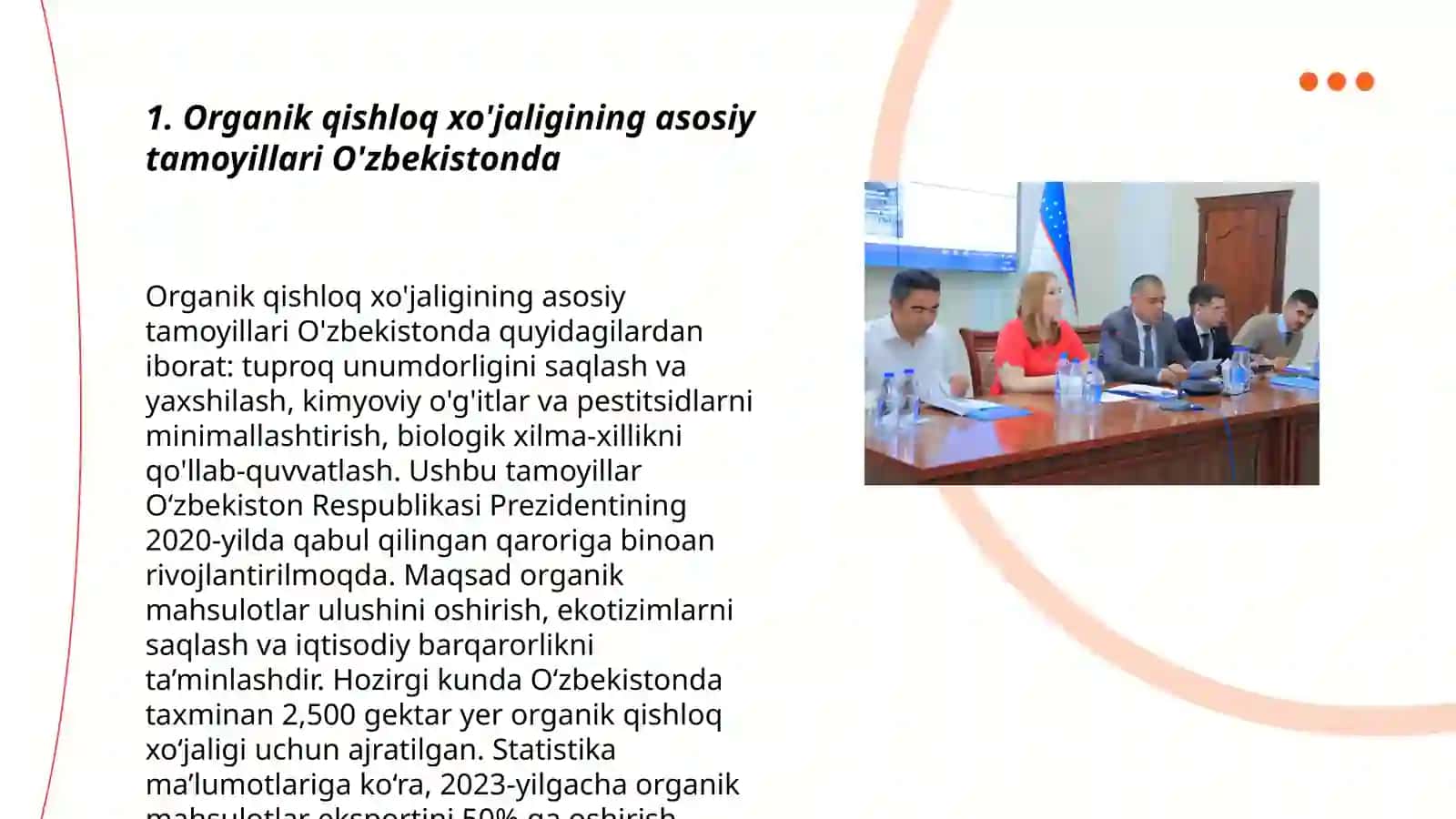 O'zbekistonda organik qishloq xojaligini rivojlantirishning ustuvor yo'nalishlari 3