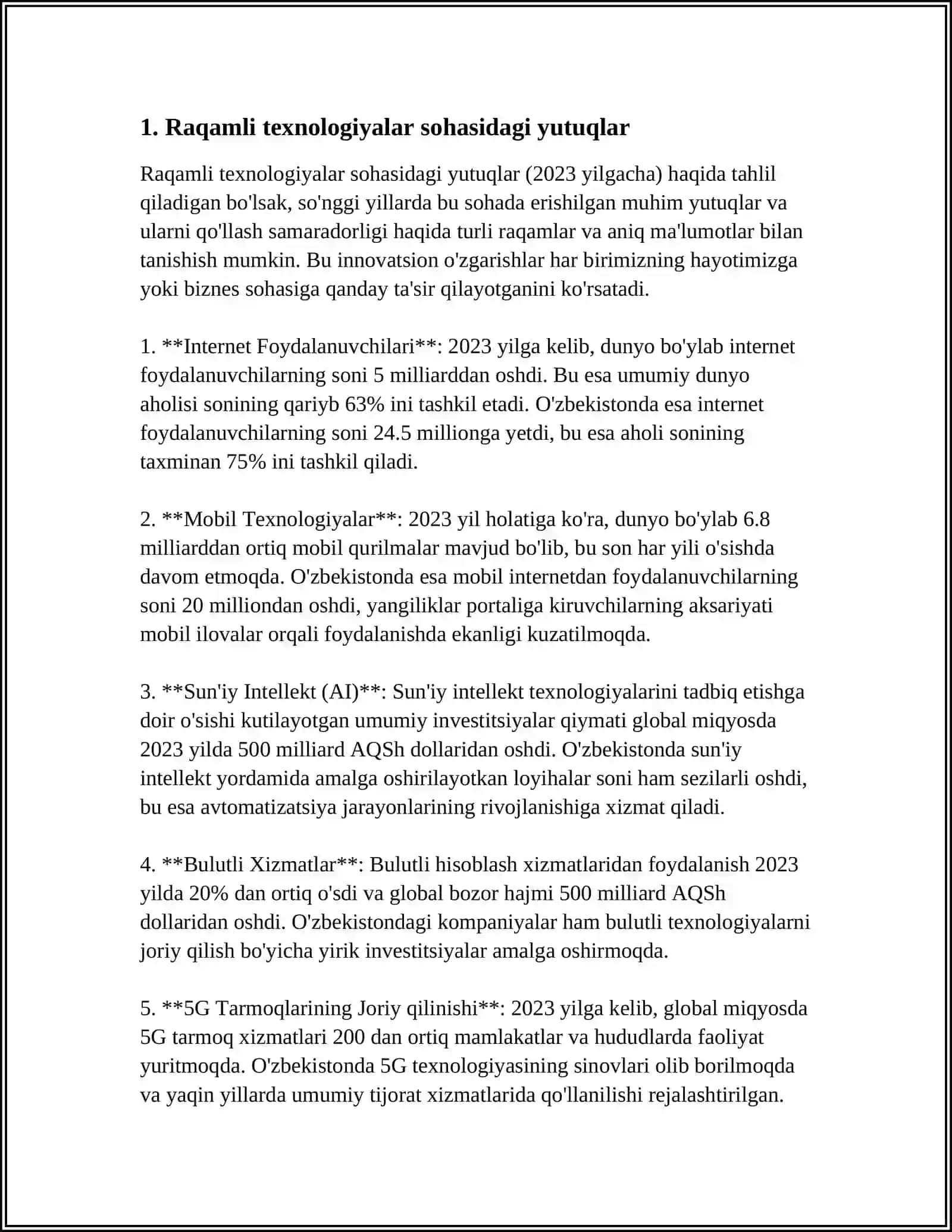 OʻZBEKISTONDA TEXNOLOGIK ISHLAB CHIQARISH TARMOQLARINING RIVOJLANISHI 3