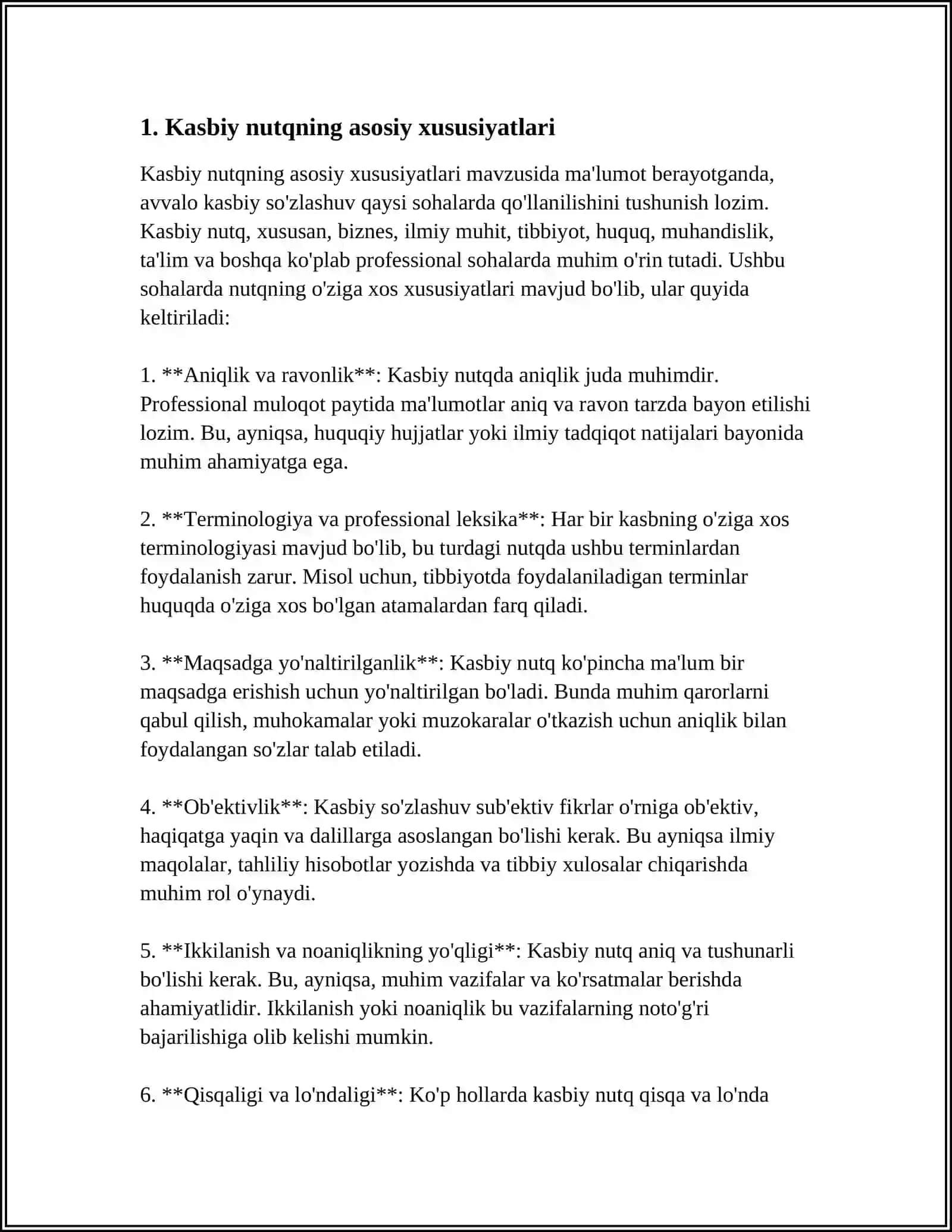 TAHLILIY, FAKTIK BAHOLOVCHI TURDAGI KASBIY NUTQ 3