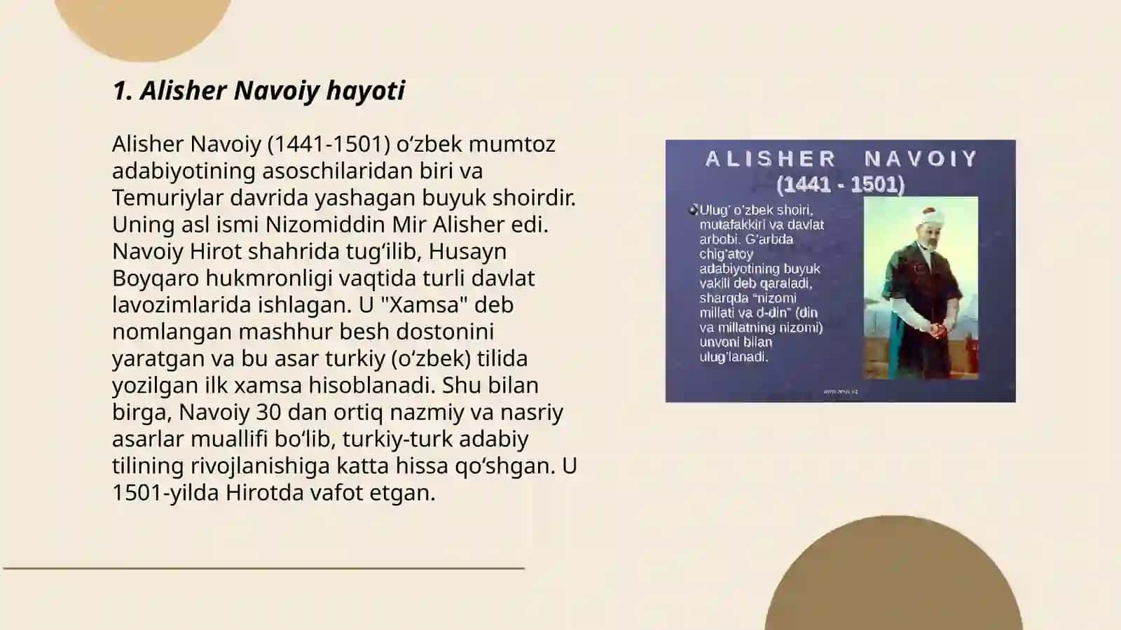 Alisher Navoiy hayoti 3