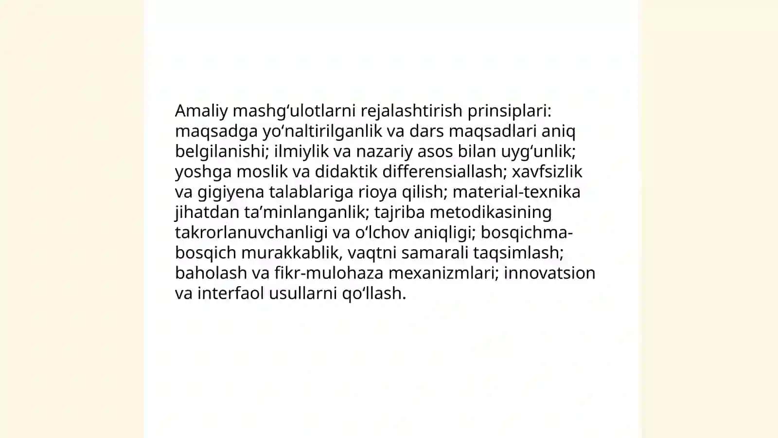 Amaliy mashg'ulotlarni tashkil qilish 3