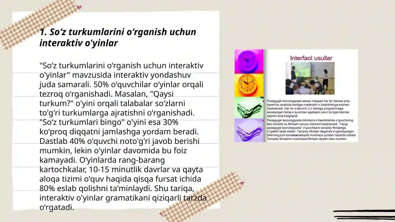 Gap ustida ishlashga oid mustaqil ishlar soʻz turkumlarini o'rganishning eng qulay metodik tavsiyalari 3