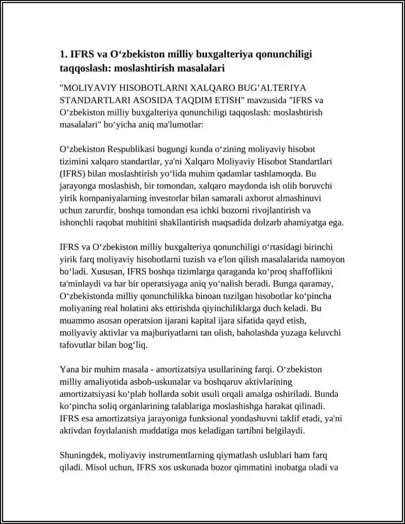 MOLIYAVIY HISOBOTLARNI XALQARO BUG’ALTERIYA STANDARTLARI ASOSIDA TAQDIM ETISH 3