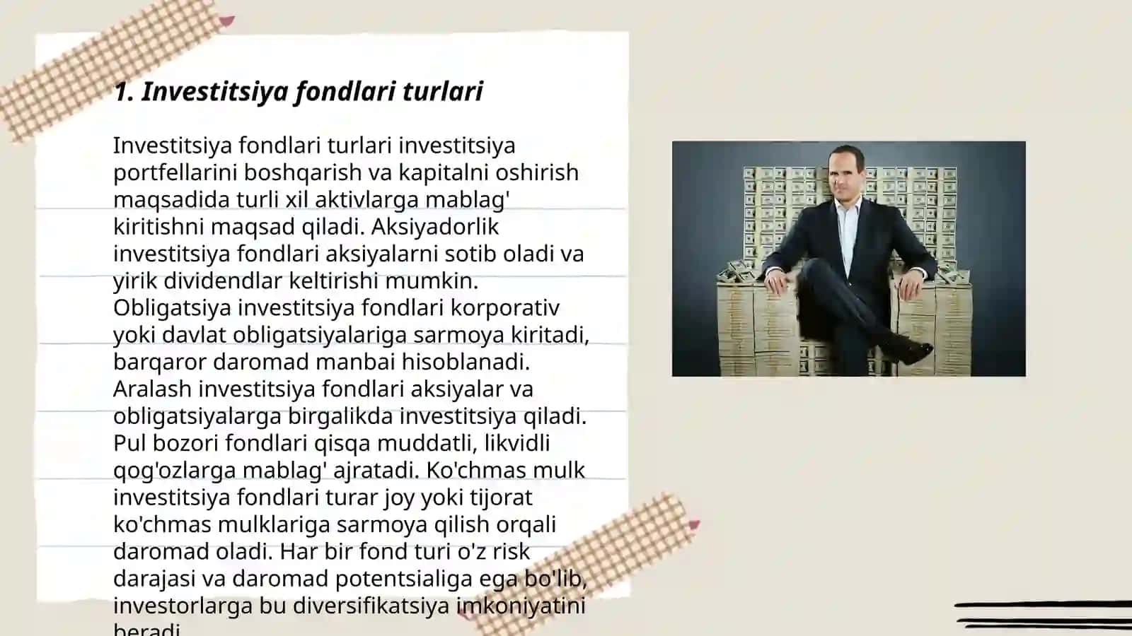 Investitsiya va pay fondlari mablagʻlari hisobiga investitsiya loyihalarini moliyalashtirish 3