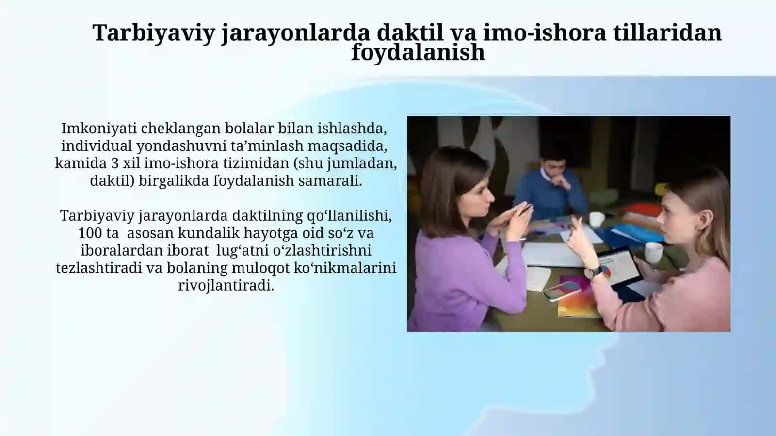 Daktil va imo-ishora nutqini oʻquv tarbiya va ommaviy madaniy ishlarda qoʻllanilishi 3