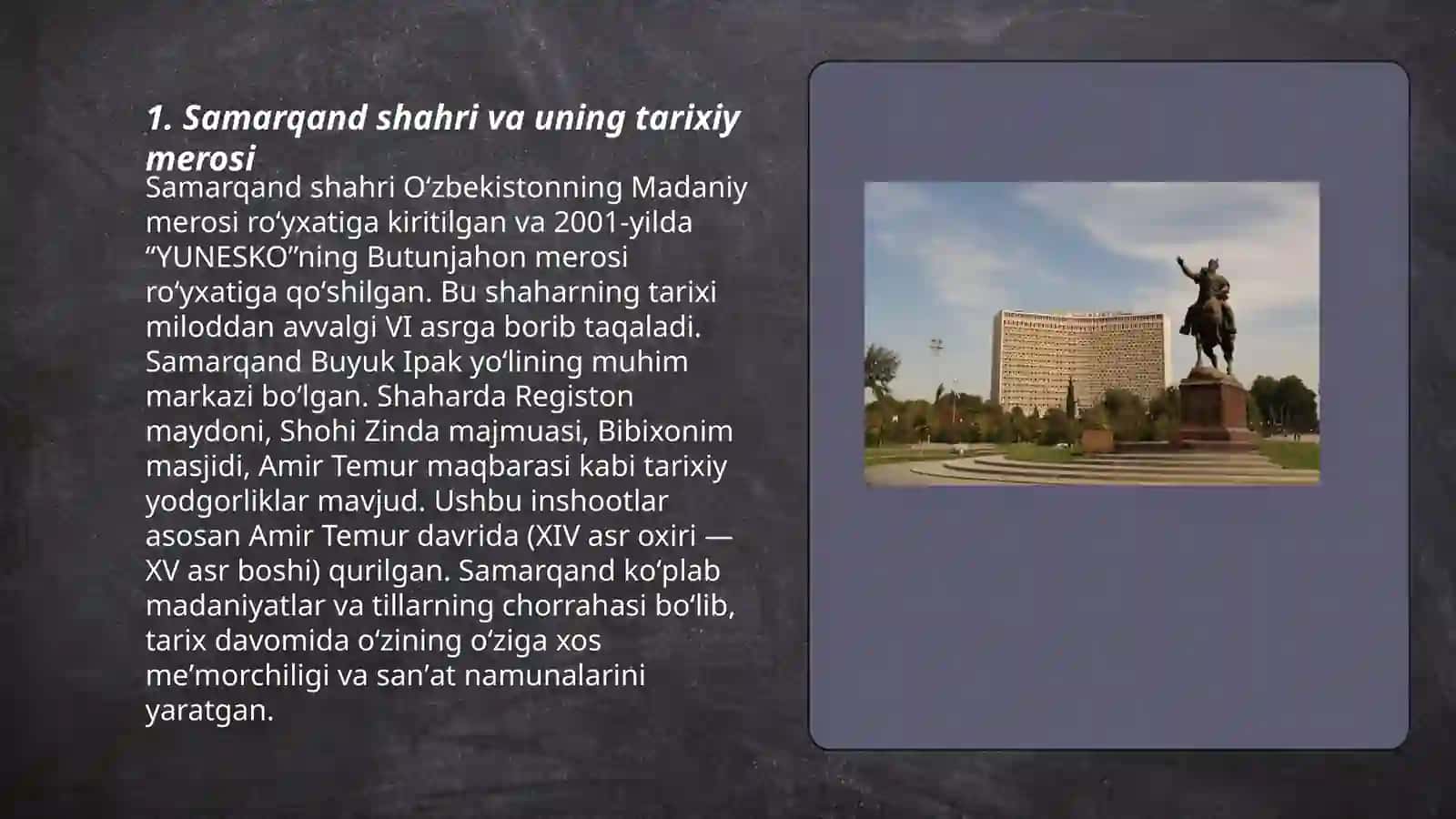 Samarqand shahri va uning tarixiy merosi 3