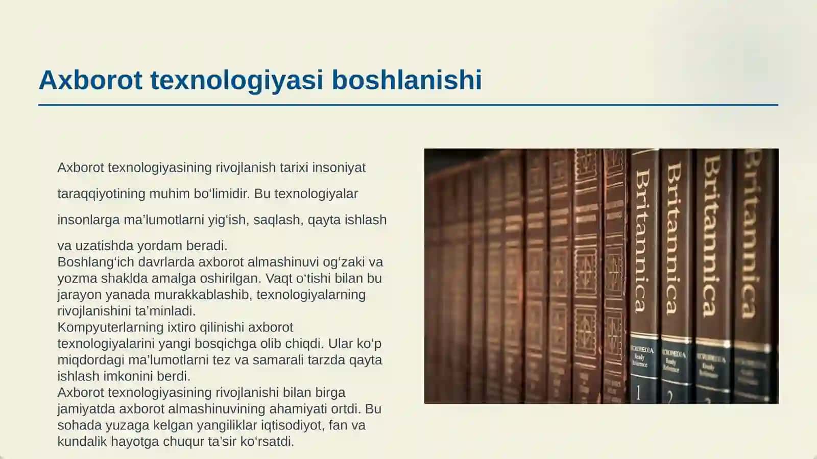 AXBOROT TEXNILOGIYALARINING RIVOJLANISH TARIXI 3