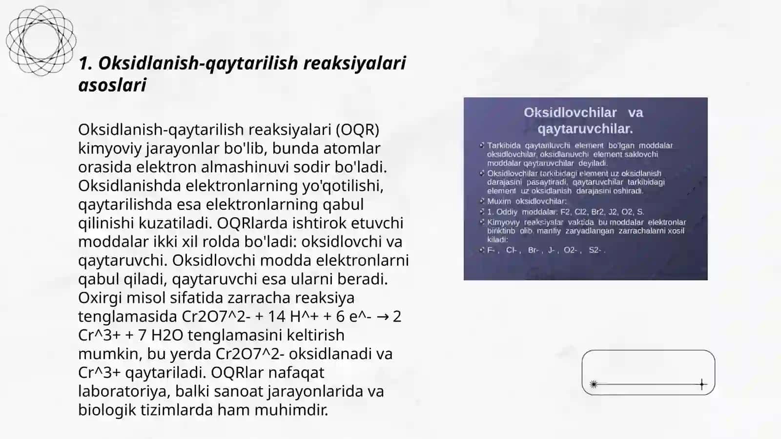 Oksidlanish-qaytarilish reaksiyalar mohiyati 3