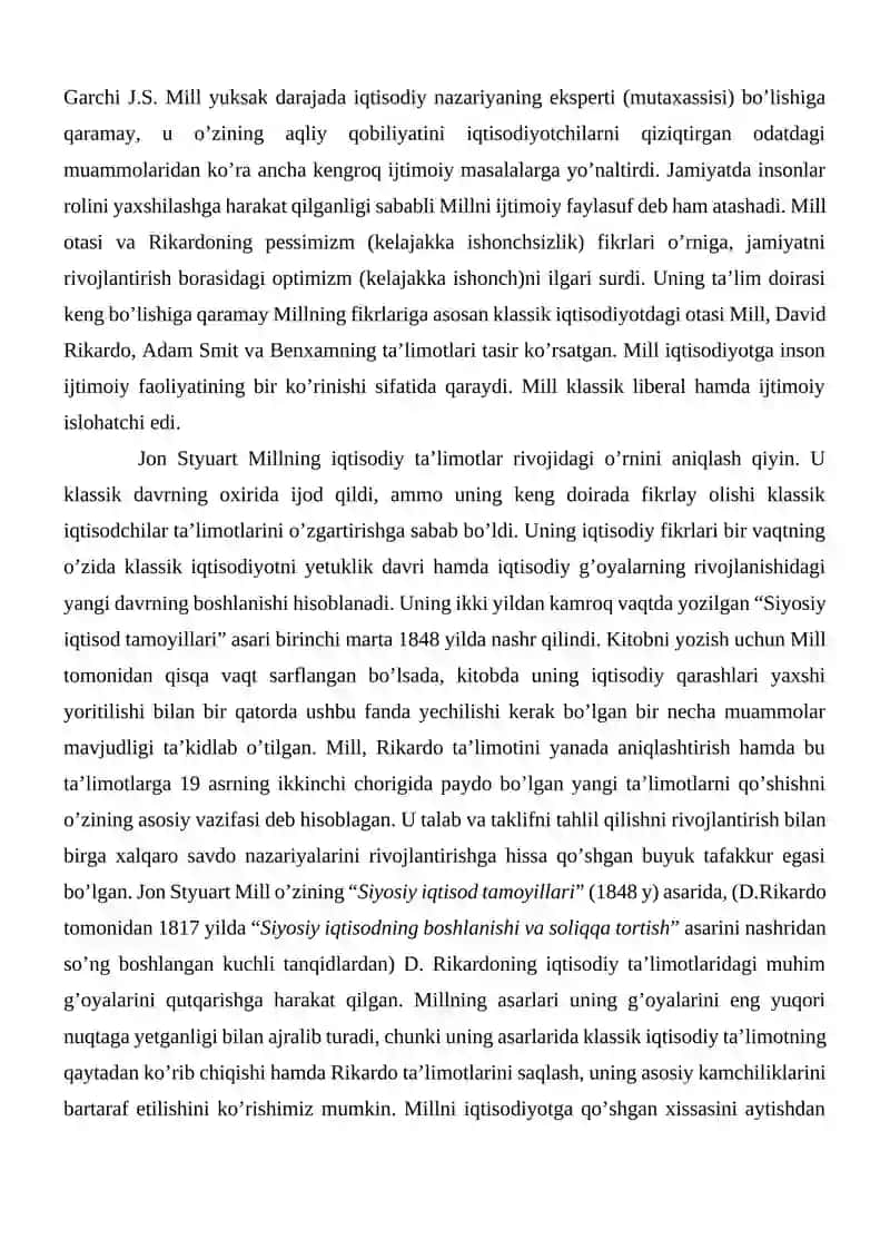 J. S. Millning iqtisodiy qarashlari 3