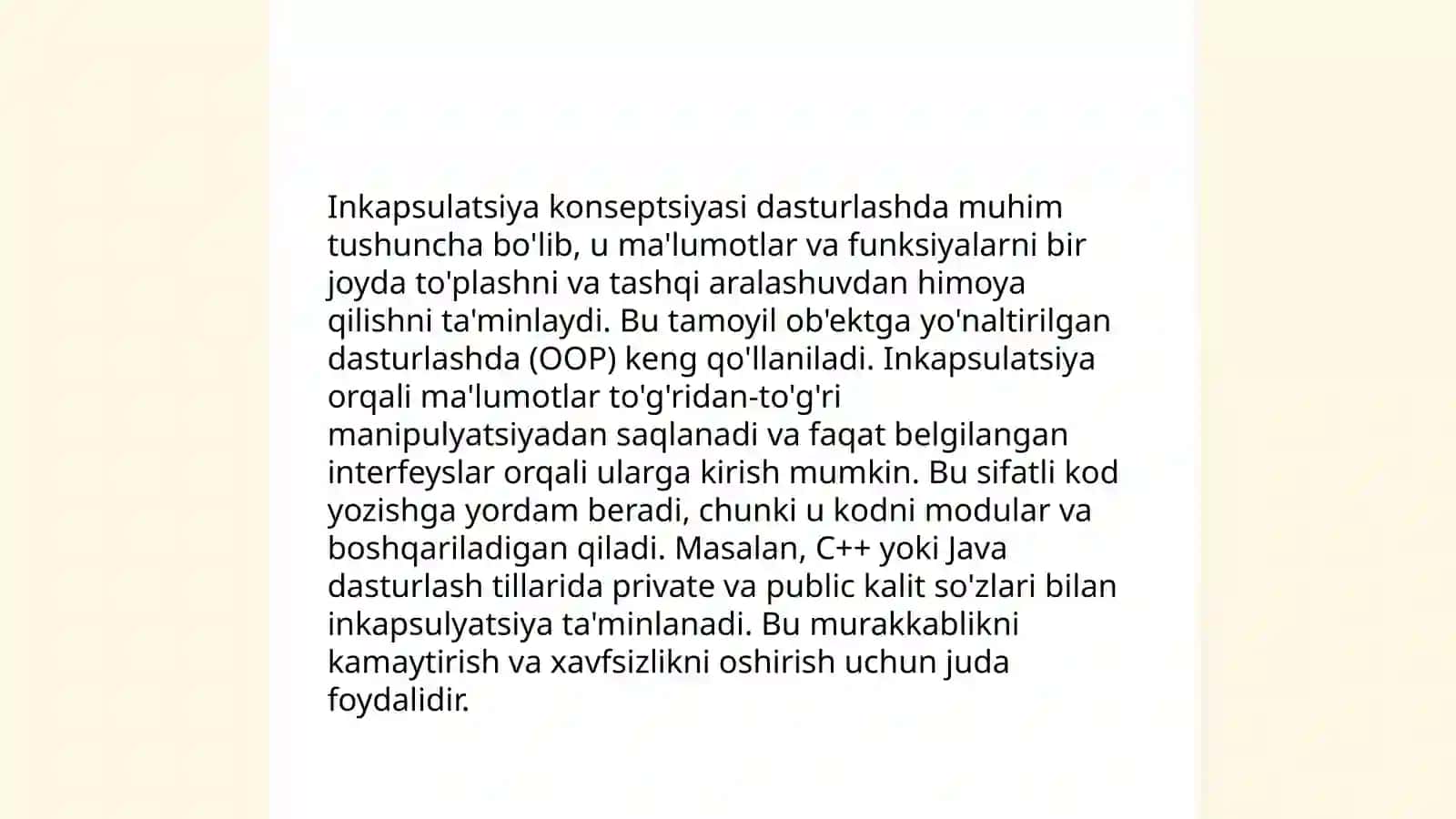 Javada Incapsulyatsiya 3