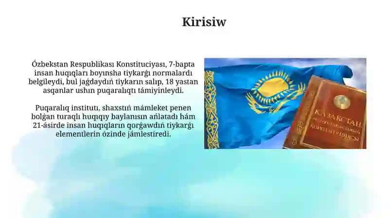 Ózbekstan Respublikasında shaxstıń konstituciyalıq huqıqıy jaǵdayı 3