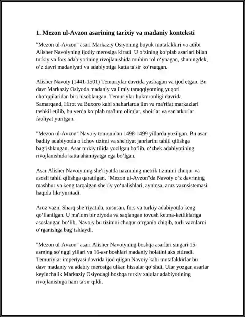 ALISHER NAVOIYNING MEZON UL AVZON ASARINI OʻQIB OʻRGANISH 3