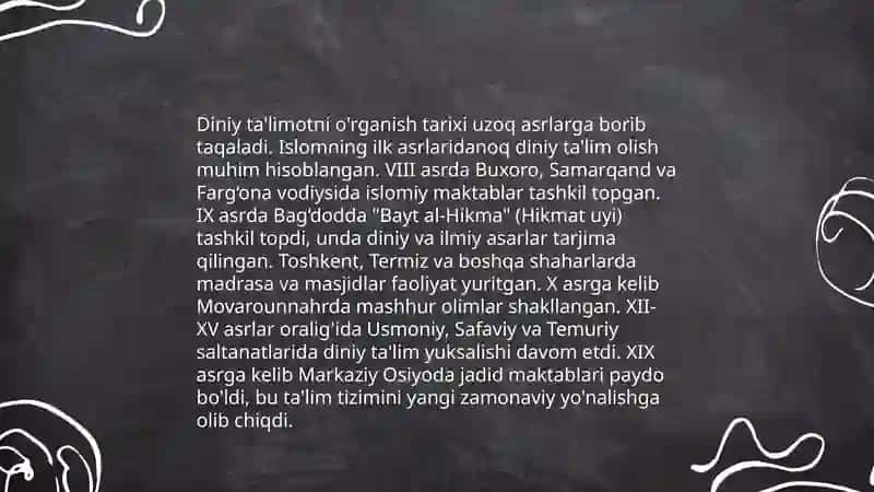 Diniy ta'limotni o'rganish tarixi 3