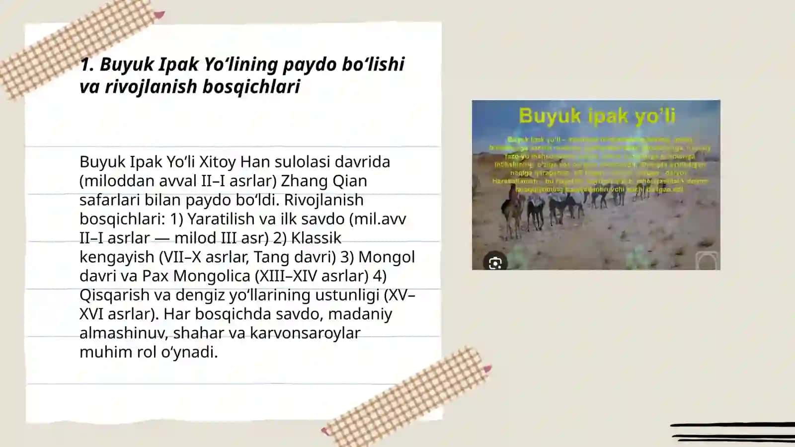 Buyuk ipak yo'li va uning insoniyat tarixidagi o'rni 3