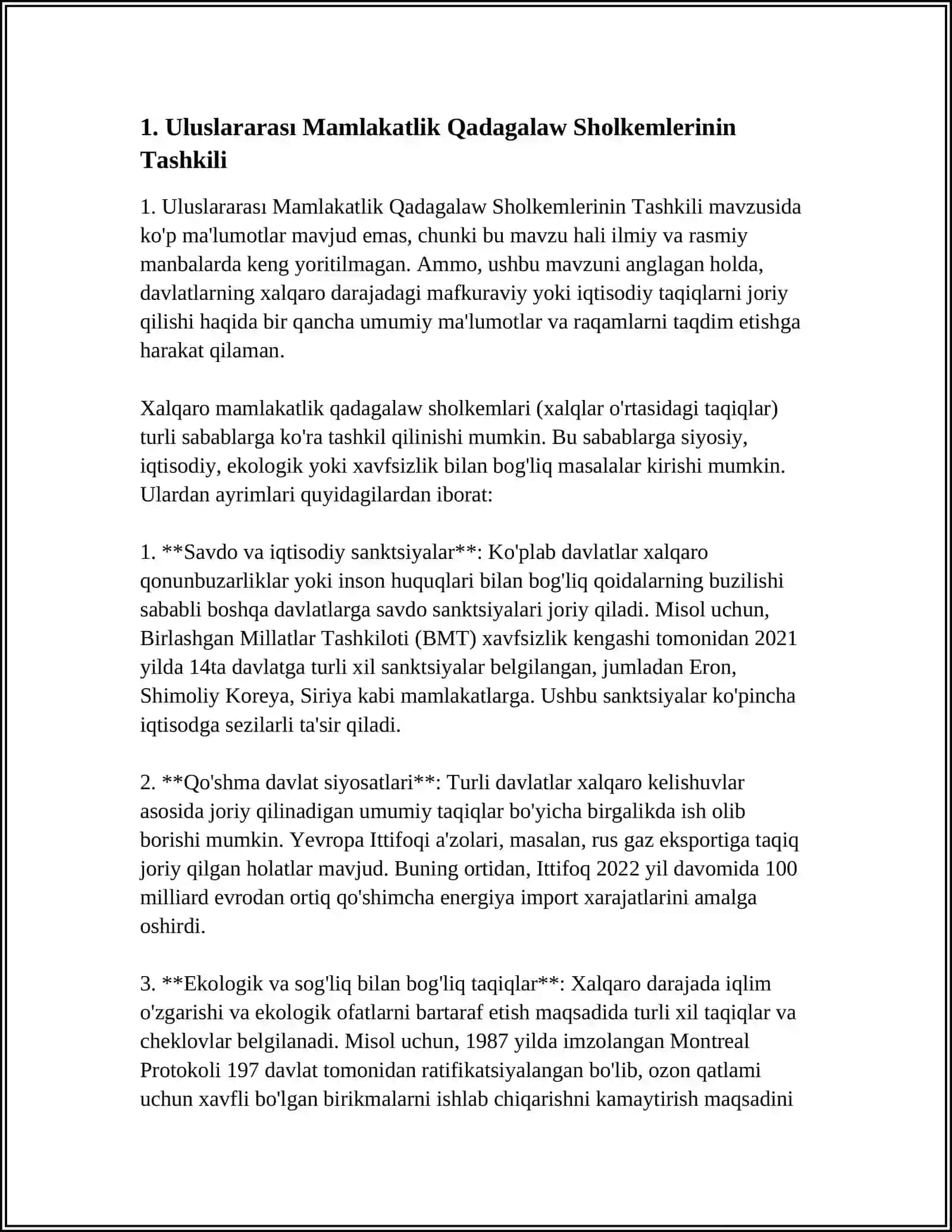 ULIWMA MAMLEKETLIK QADAGALAW SHOLKEMLERI HAM OLARDIN FINANSLIQ QADAGALAW SHOLKEMLERI 3