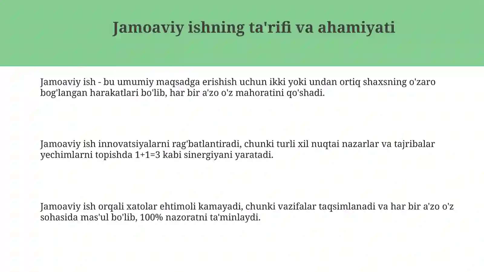 Jamoaviy ishning mohiyati 3