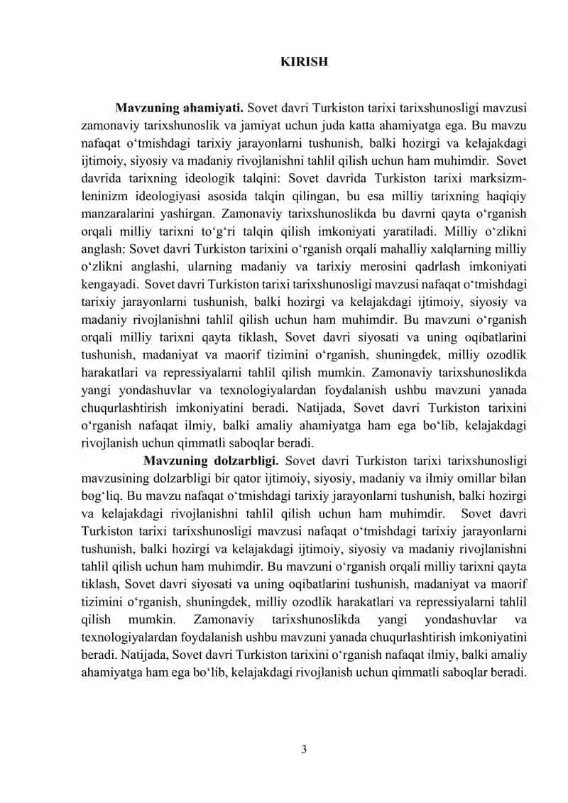 Sovet davri Turkiston tarixi tarixshunosligi. 3