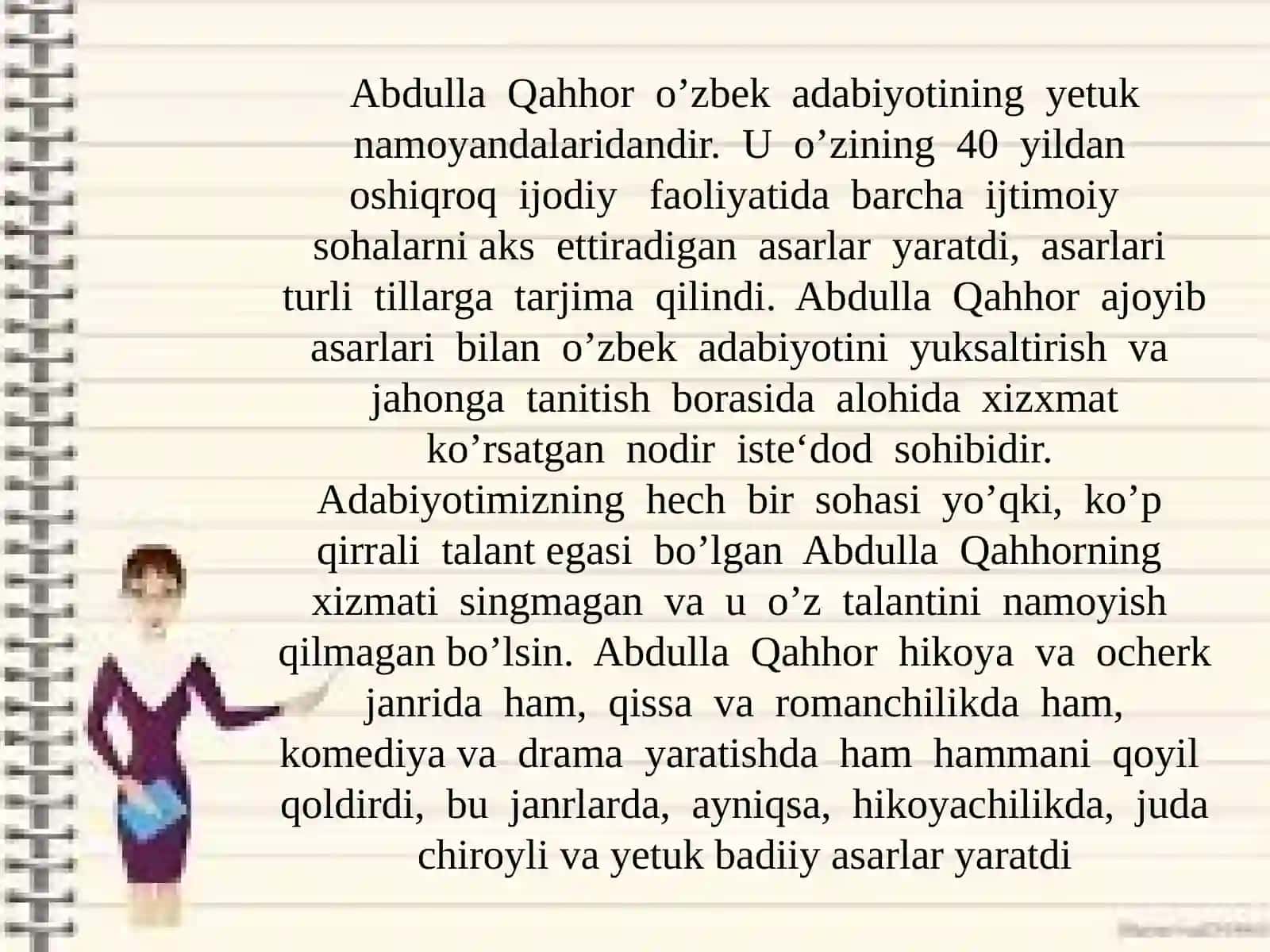 Аbdullа Qаhhоr hikоyalari uslubi 3