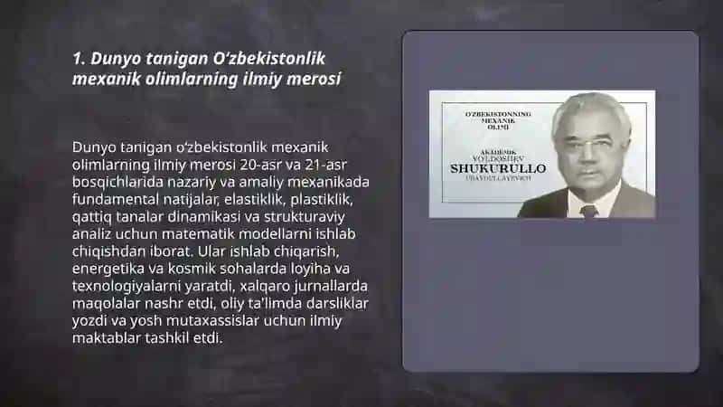 Dunyo tanigan Oʻzbekistonlik mexanik olimlar 3
