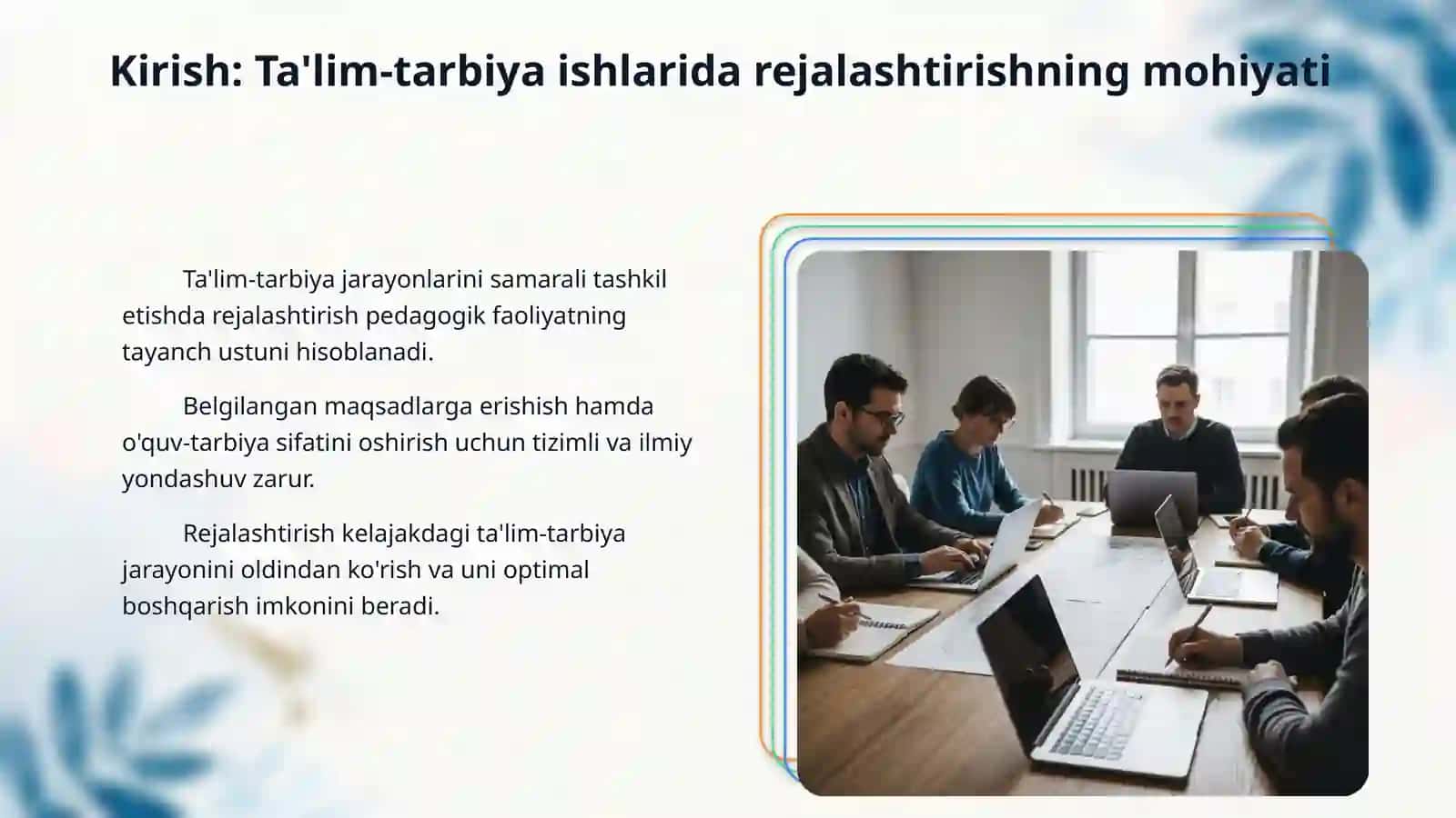 Taʼlim tarbiya ishlarini rejalashtirish 3