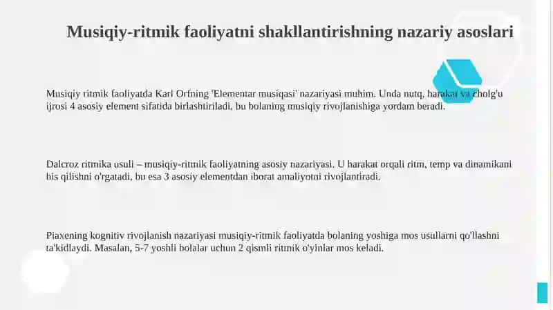 Musiqiy - Ritmik Faoliyatlarini Shakllantirish Uslubi 3