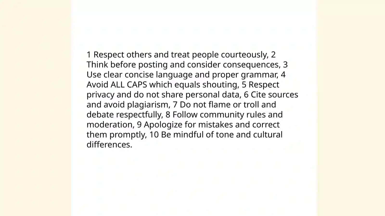 Internet knowledge:Etiquette and netiquette 3