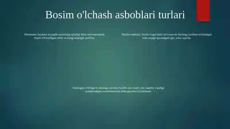 Bosim OʻLchash Asboblari 3