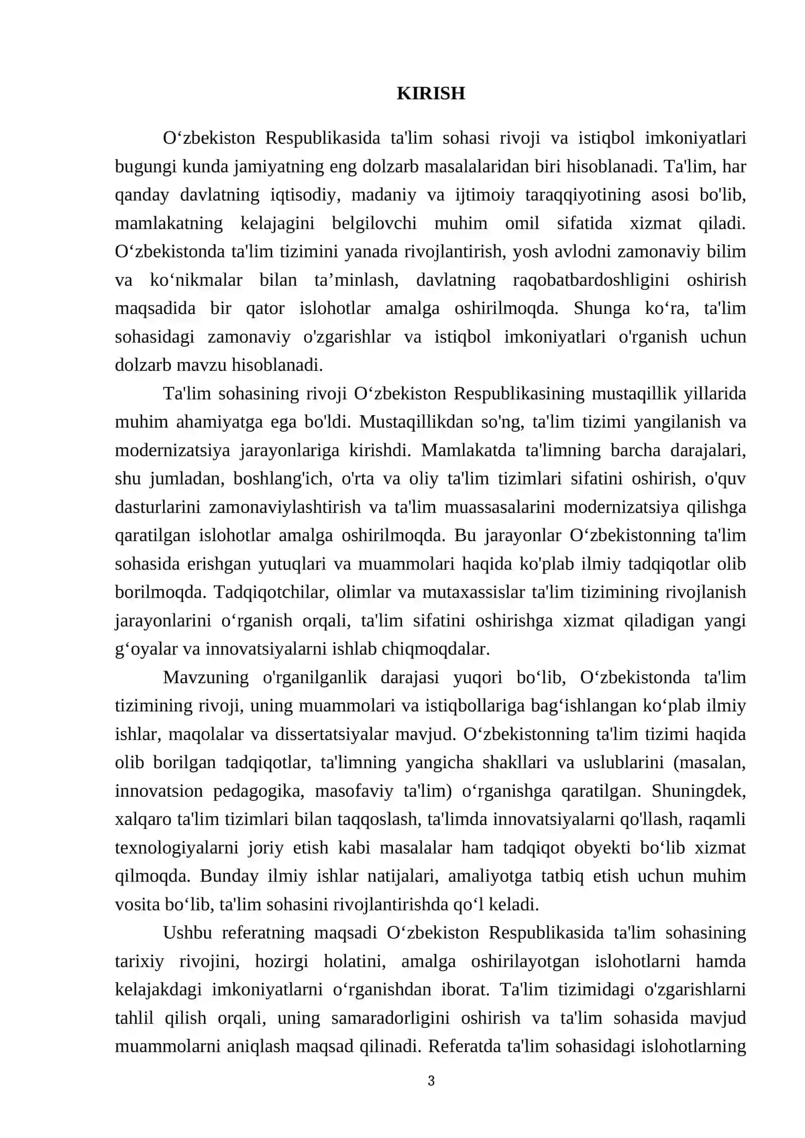Oʻzbekiston Respublikasida ta'lim sohasi rivoji va istiqbol imkoniyatlar 3