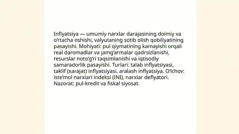 Inflyatsiyaning mohiyati va hisoblash usullari 3