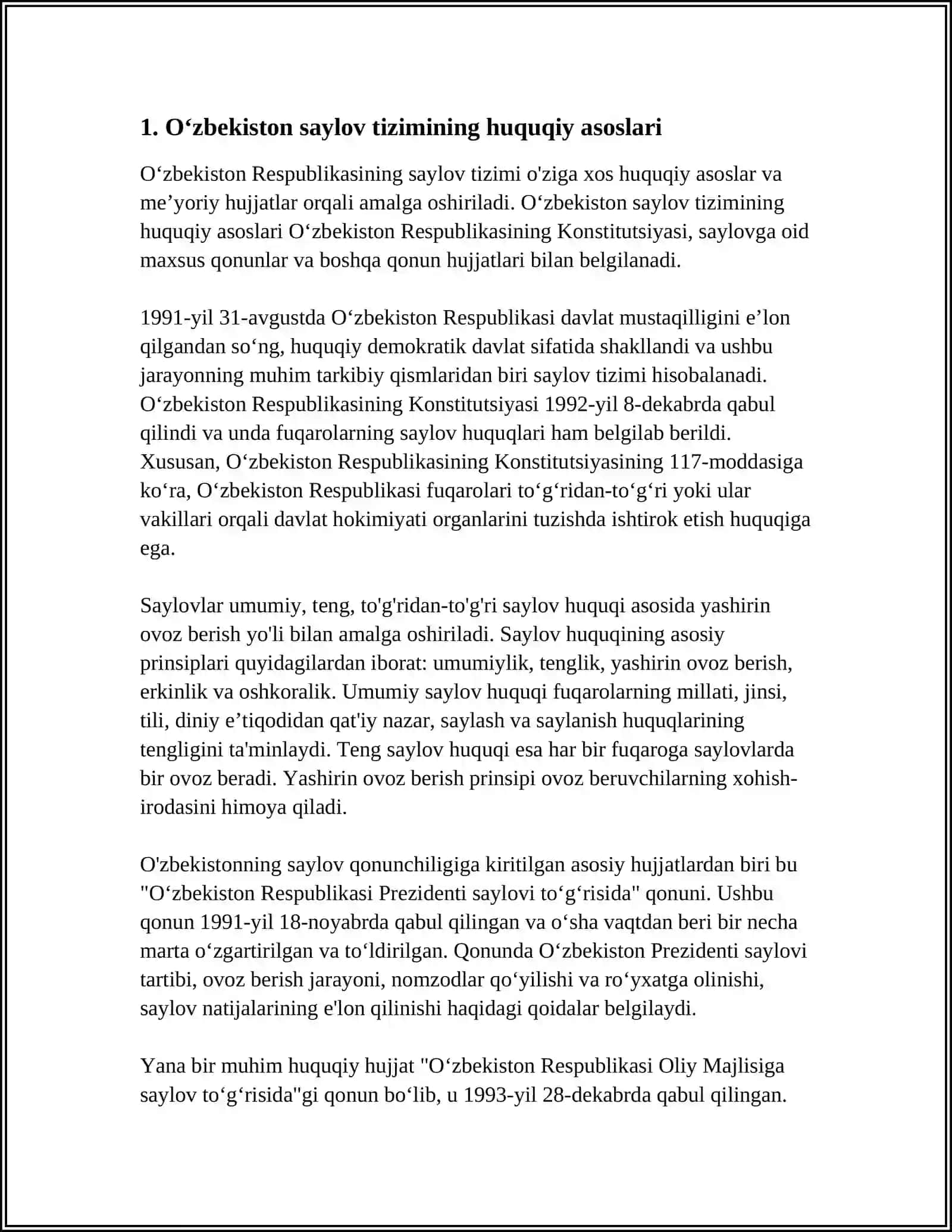 O‘ZBEKISTON RESPUBLIKASI SAYLOV TIZIMI 3